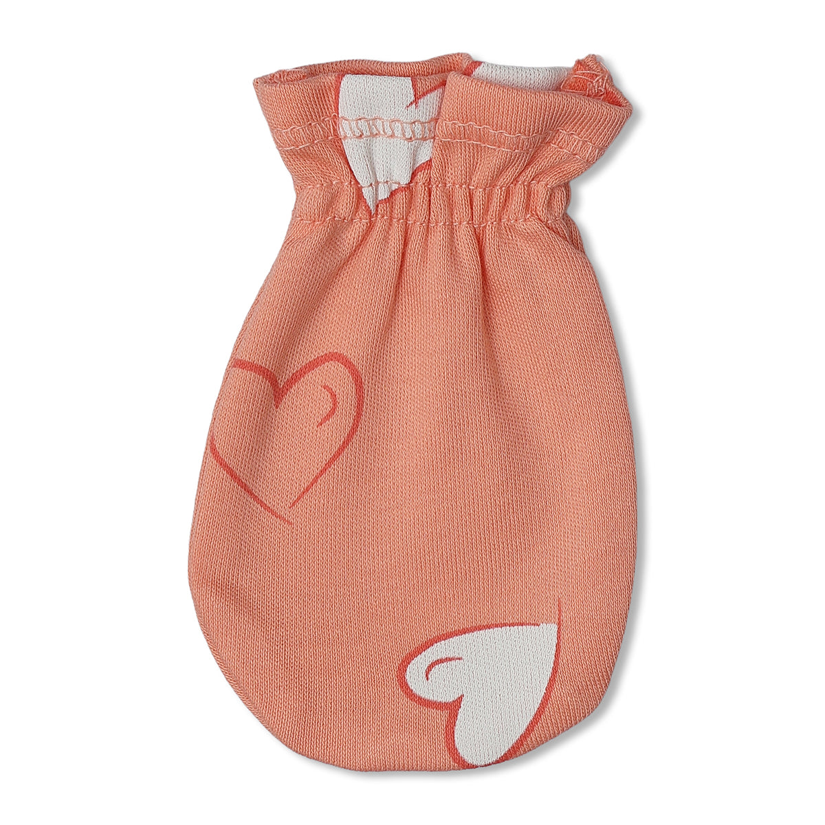 Baby Girls Heart And Butterfly Print Mittens Pack Of 2, Peach And Cream