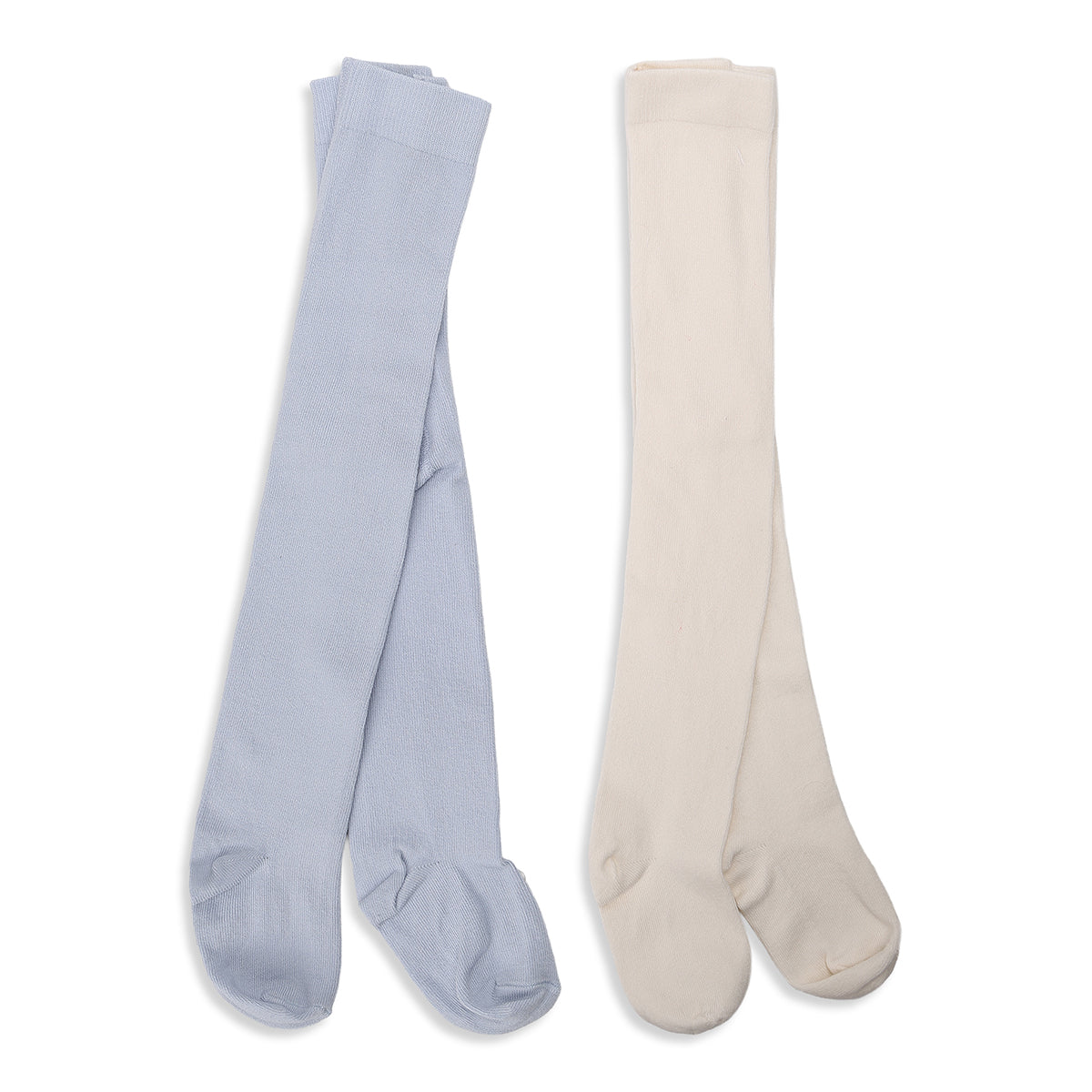 Baby Girls Blue And Cream Cotton Stockings