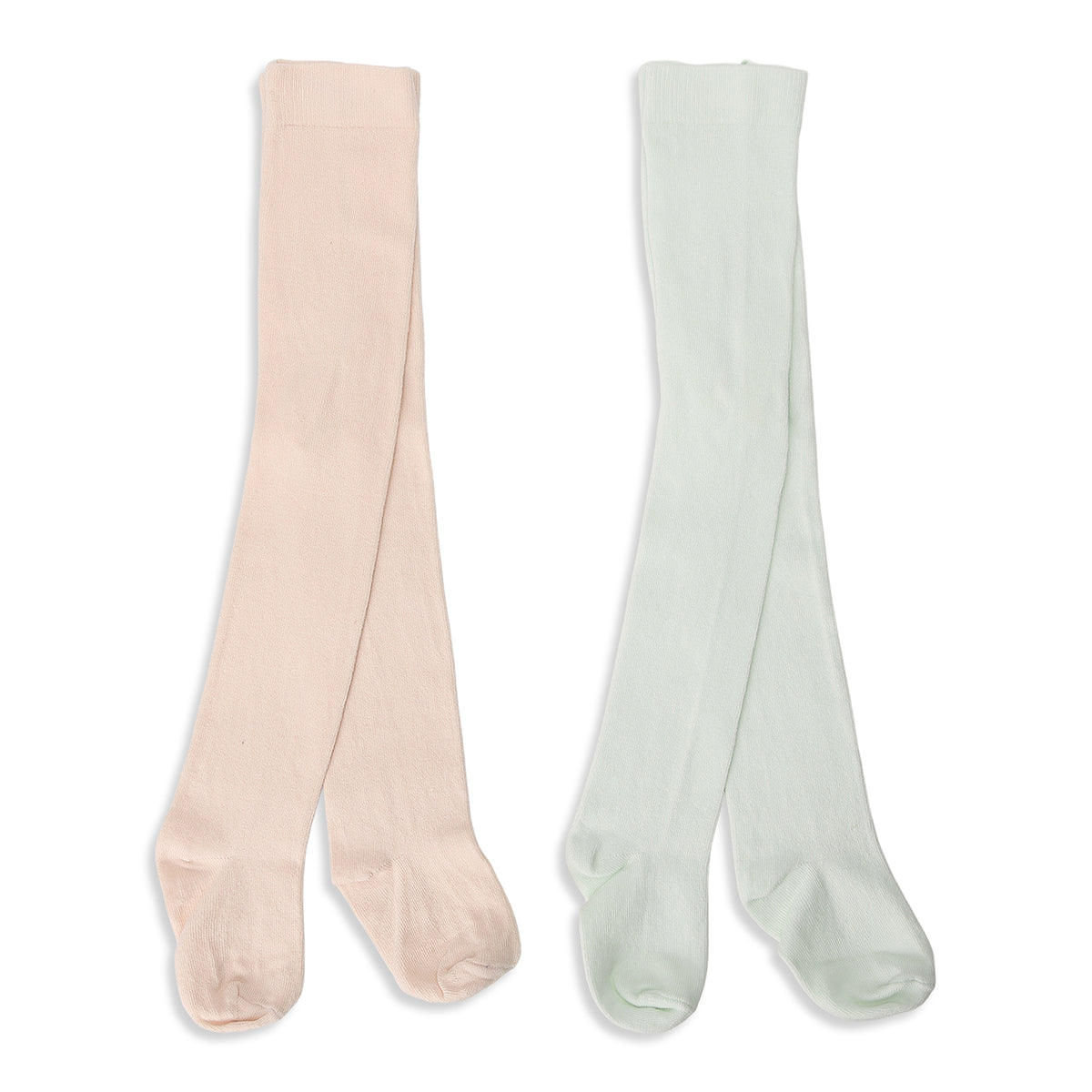 Baby Girls Peach And Mint Cotton Stockings