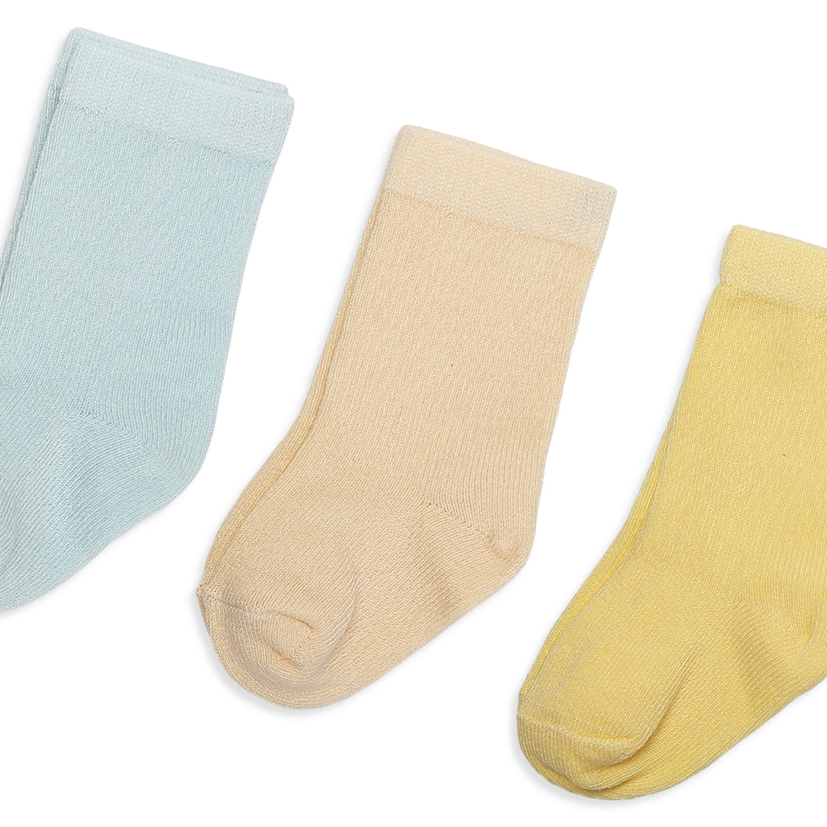 Baby Unisex Blue Beige And Yellow Cotton Socks