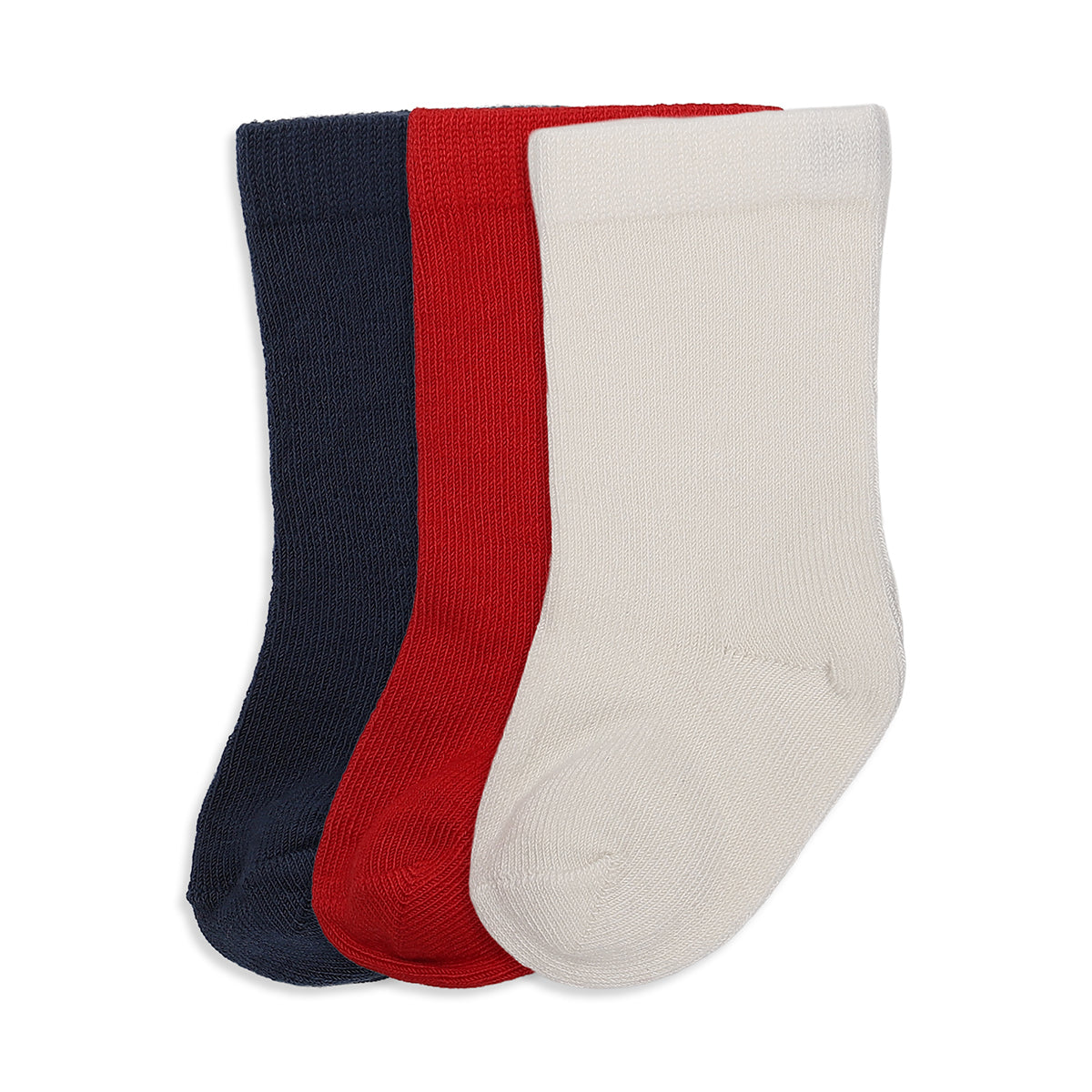 Baby Unisex Navy Blue Red And White Cotton Socks