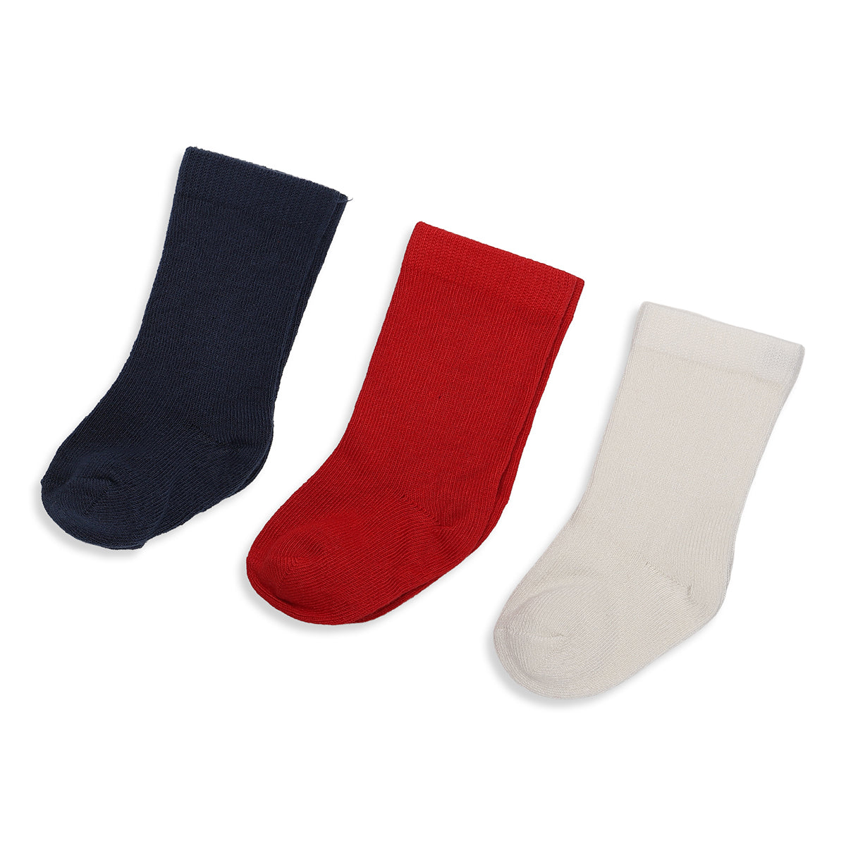 Baby Unisex Navy Blue Red And White Cotton Socks