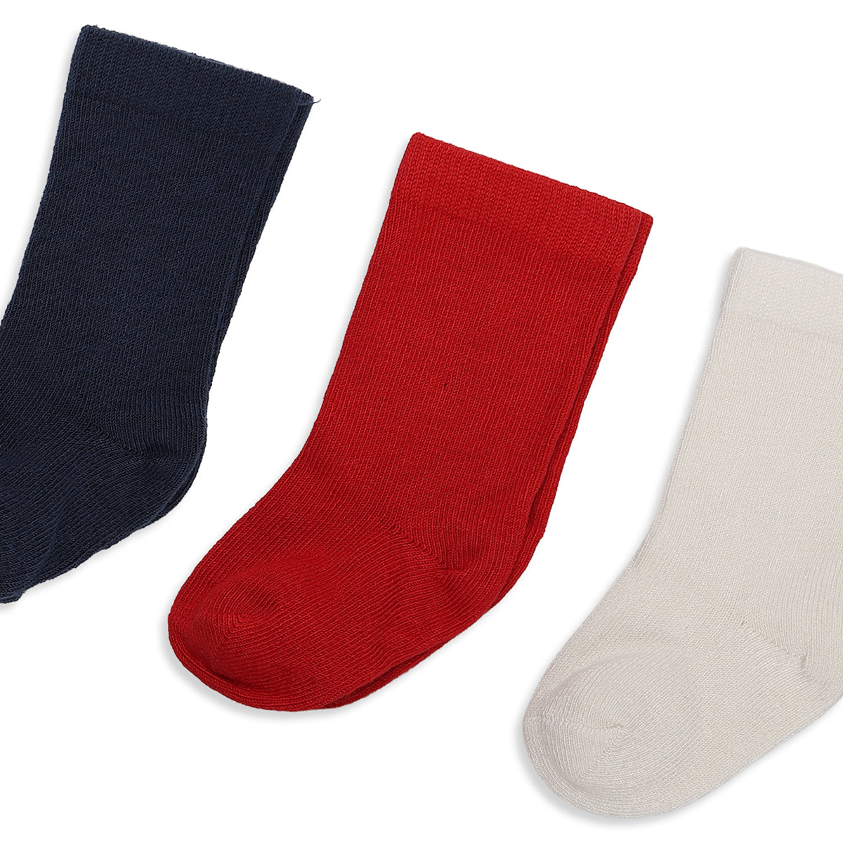 Baby Unisex Navy Blue Red And White Cotton Socks