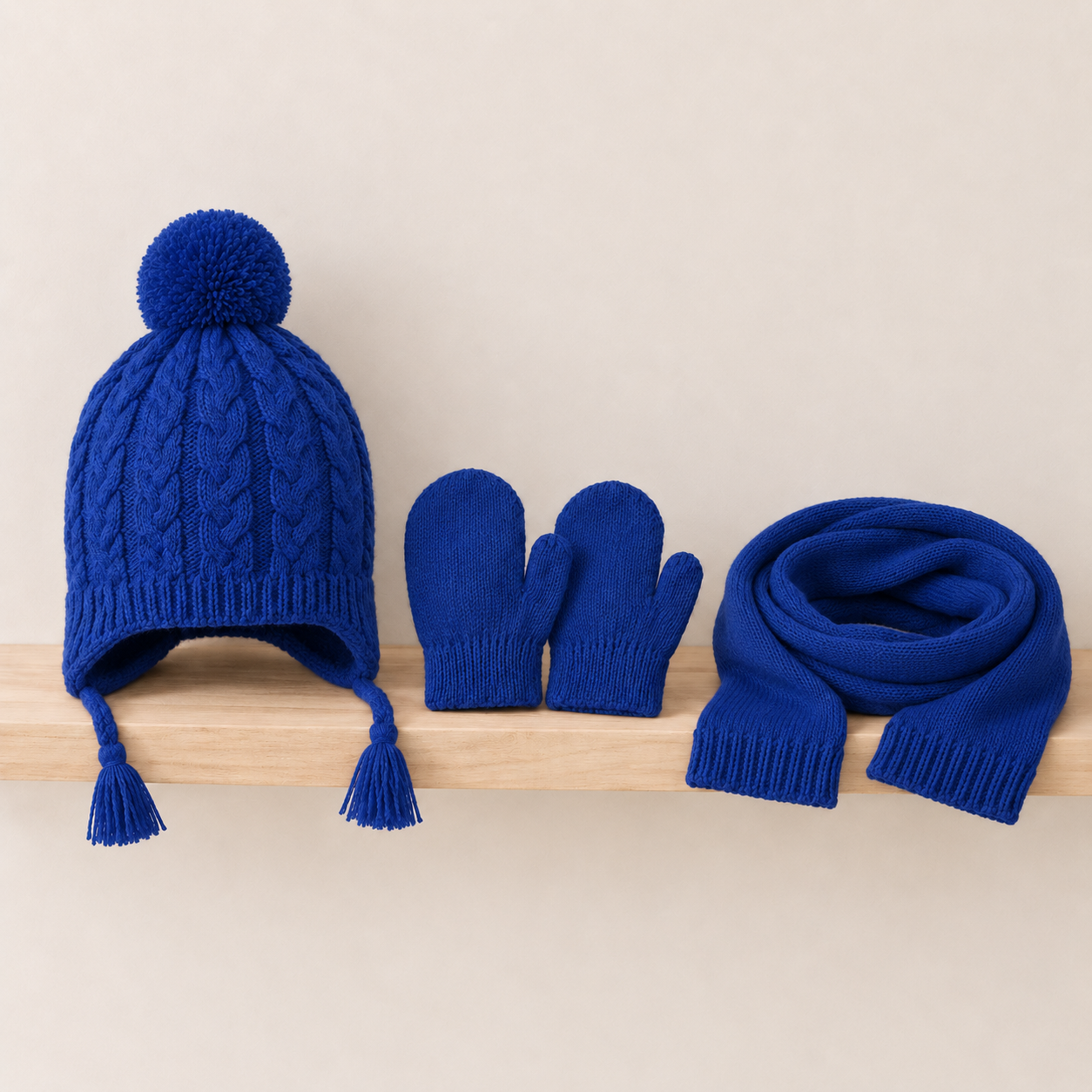 Baby Boys Blue Accessories Set Pack Of Four Regular Fit