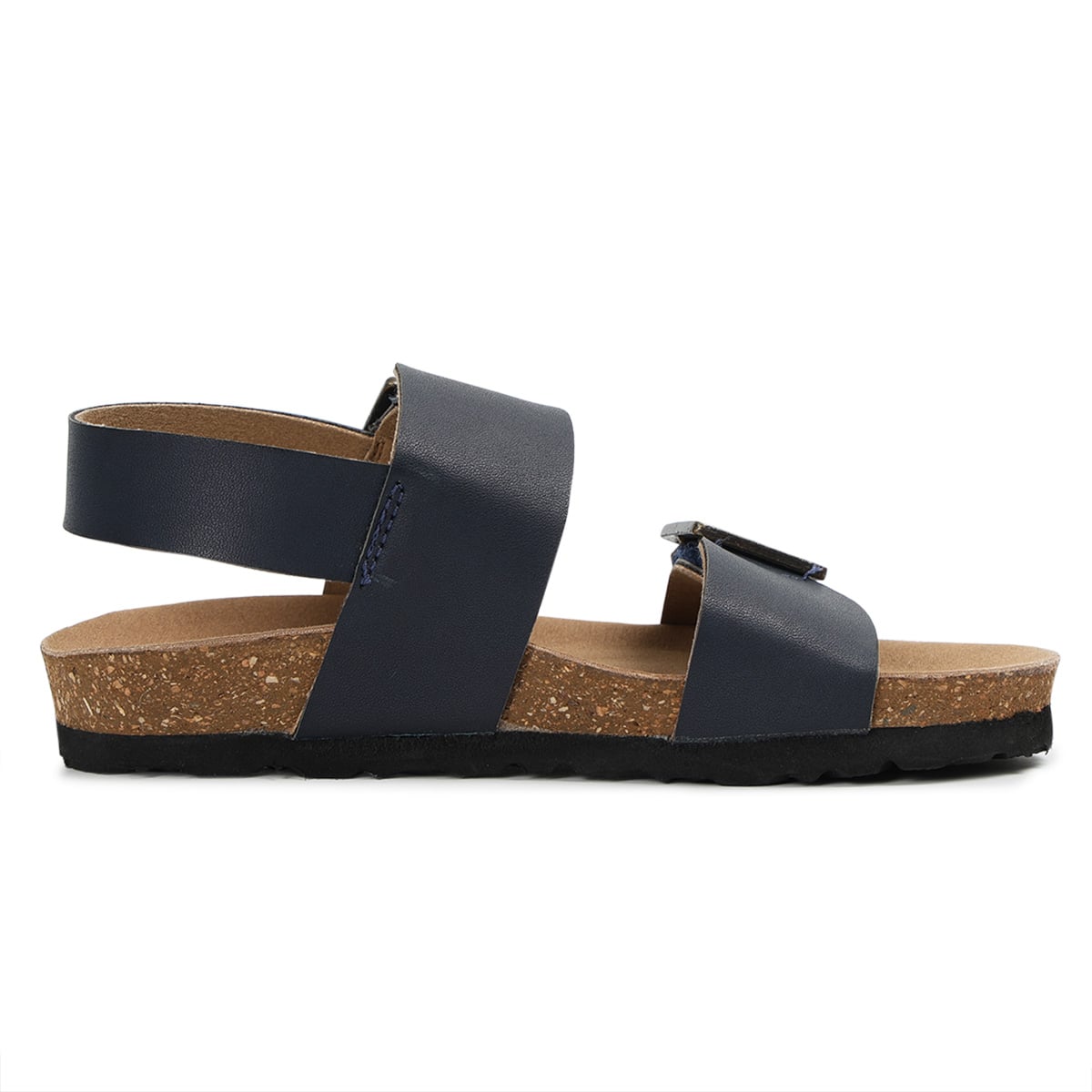 Baby Boys Navy Blue PU Solid Sandals with Adjustable Straps Regular Fit Casual Wear