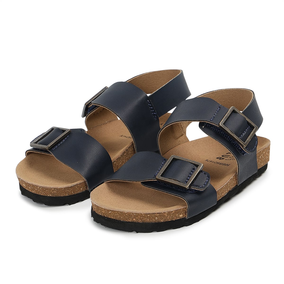 Baby Boys Navy Blue PU Solid Sandals with Adjustable Straps Regular Fit Casual Wear