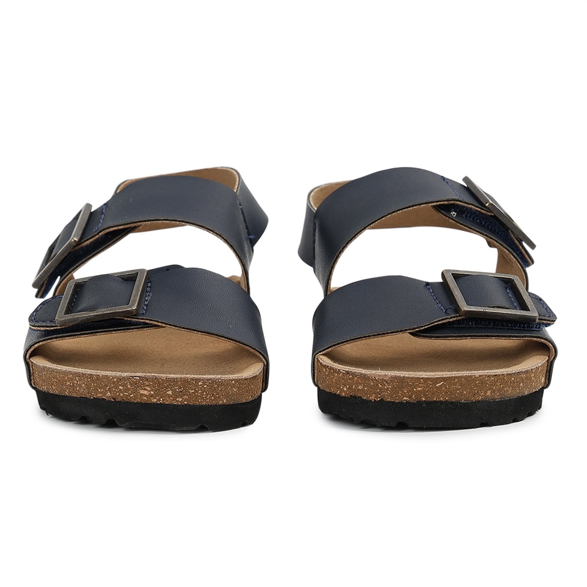 Baby Boys Navy Blue PU Solid Sandals with Adjustable Straps Regular Fit Casual Wear
