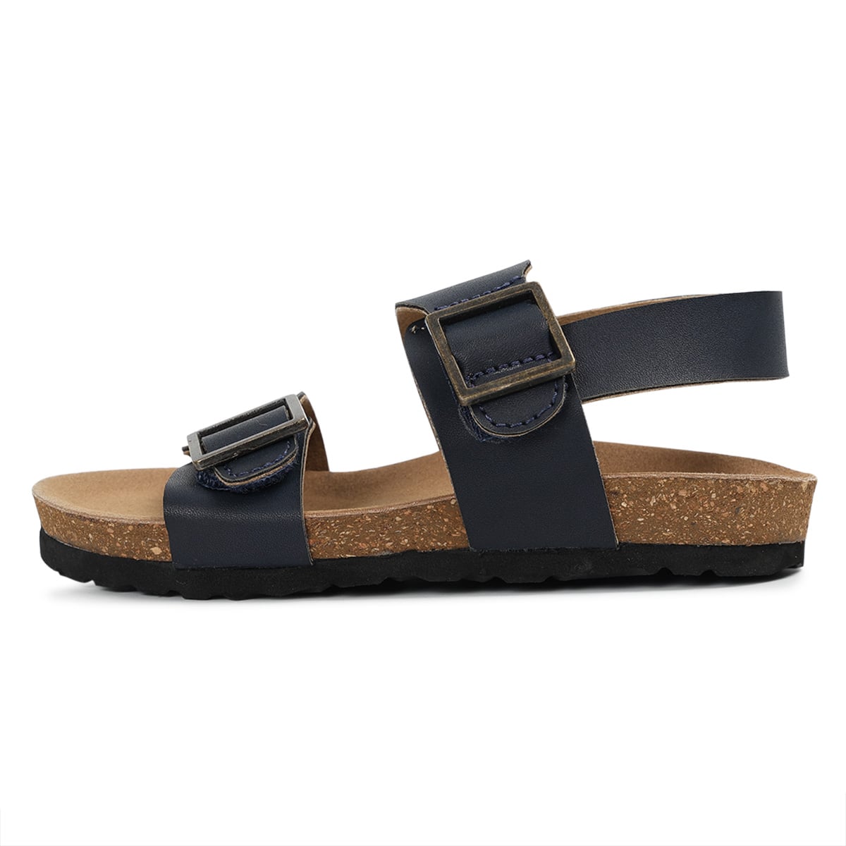 Baby Boys Navy Blue PU Solid Sandals with Adjustable Straps Regular Fit Casual Wear