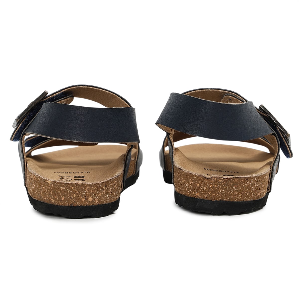 Baby Boys Navy Blue PU Solid Sandals with Adjustable Straps Regular Fit Casual Wear