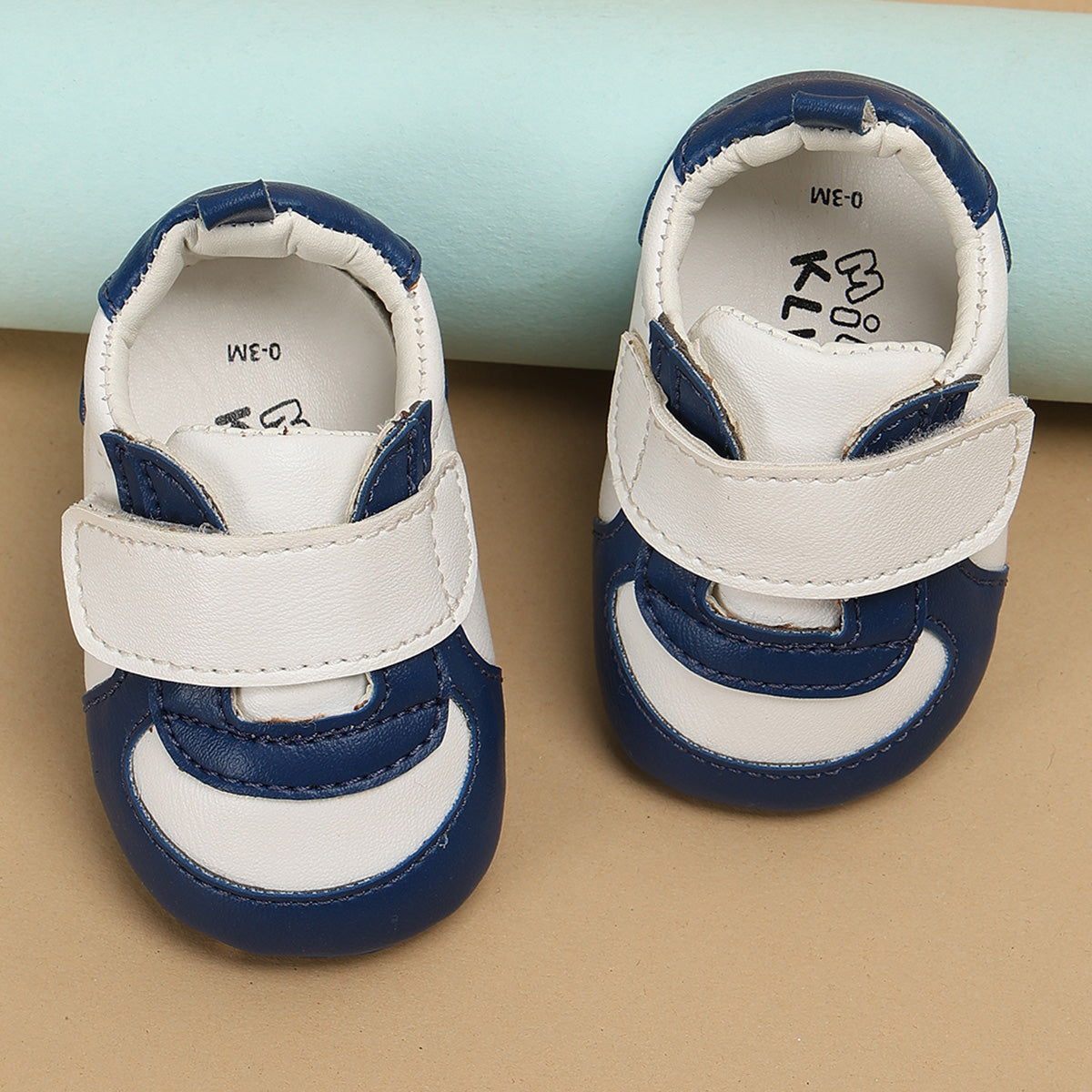 Baby Boys Colourblock Soft Sole Shoes, Blue and White