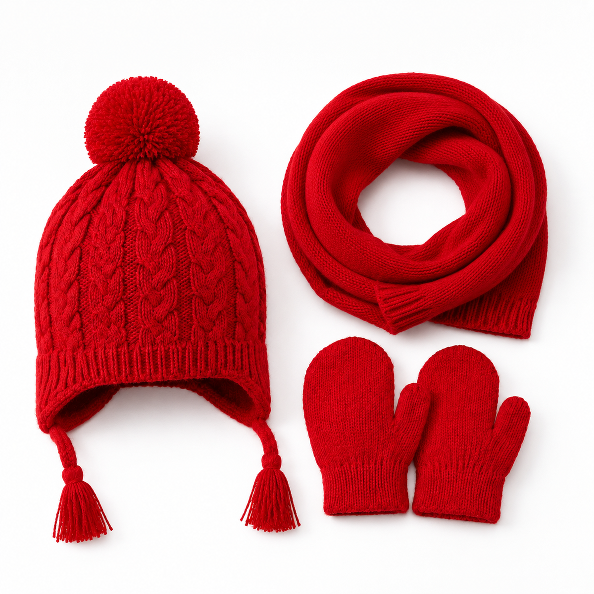 Baby Girls Red Accessories Set Pack Of Four Regular Fit