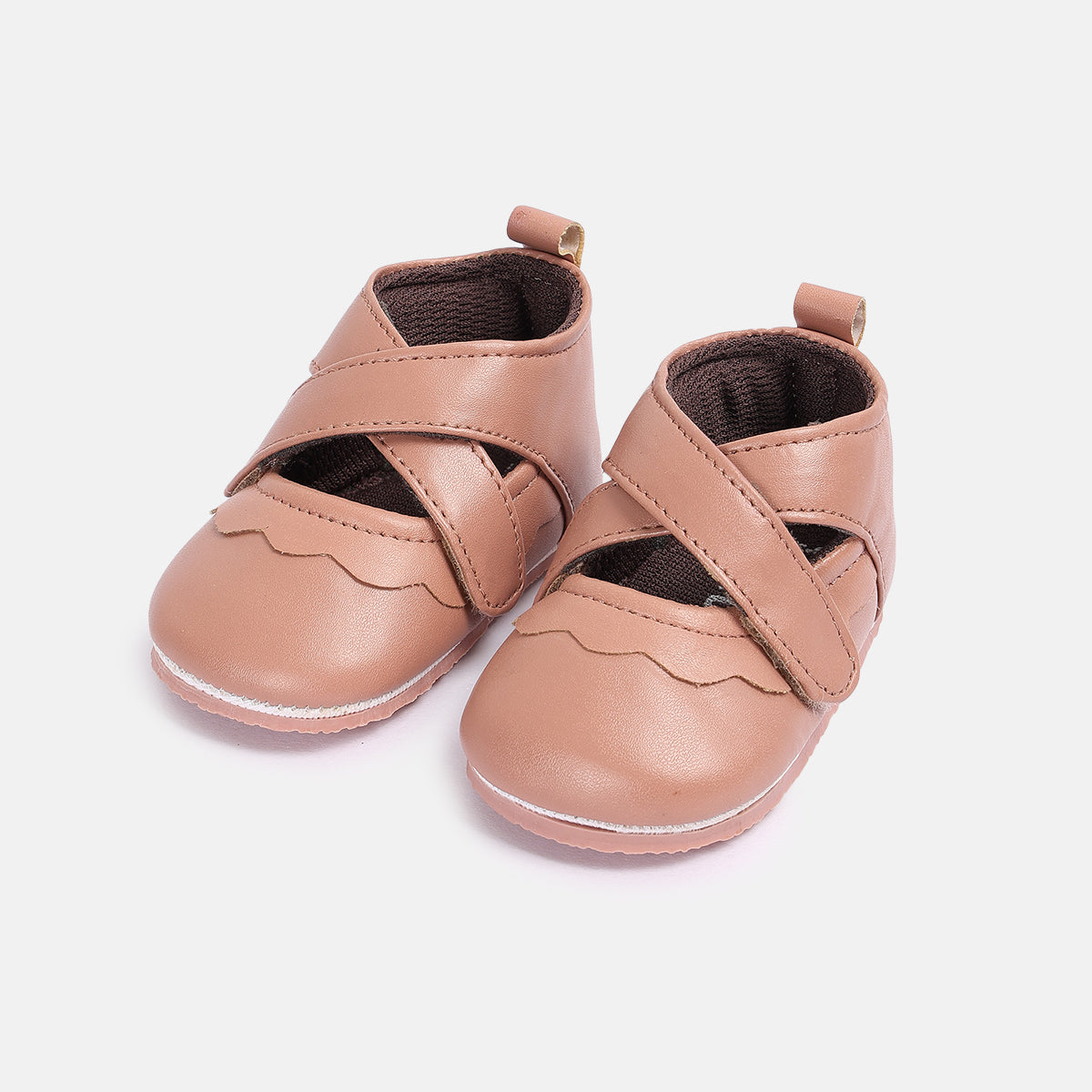 Baby Girls Soft Sole Shoes with Strap Closure, Pink