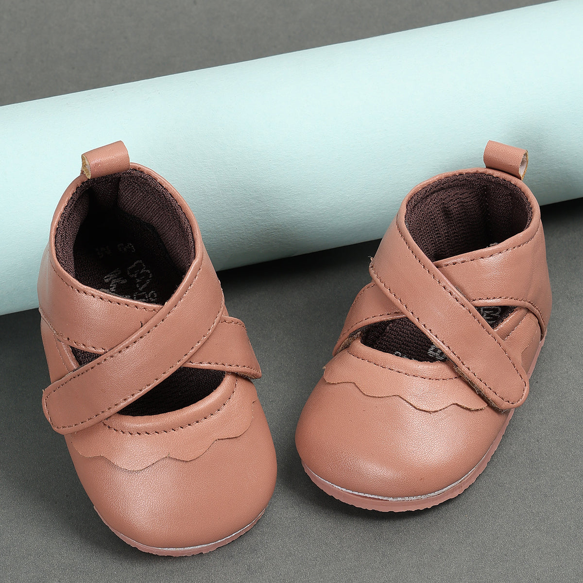 Baby Girls Soft Sole Shoes with Strap Closure, Pink