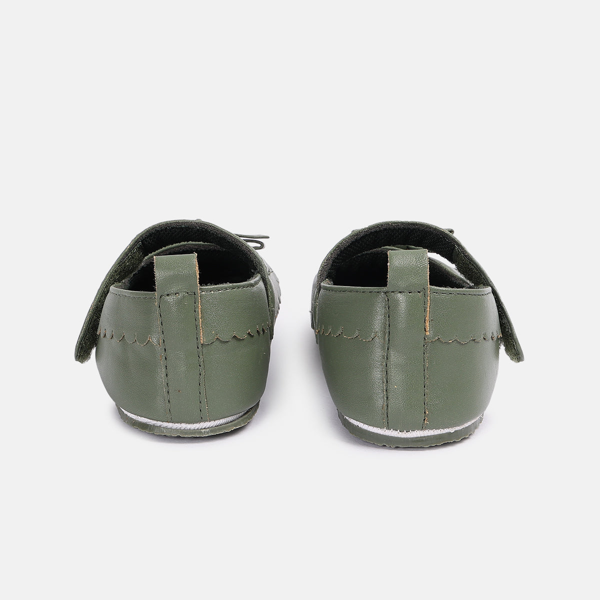 Baby Girls Soft Sole Mary Jane Shoes with Bow Detail, Green