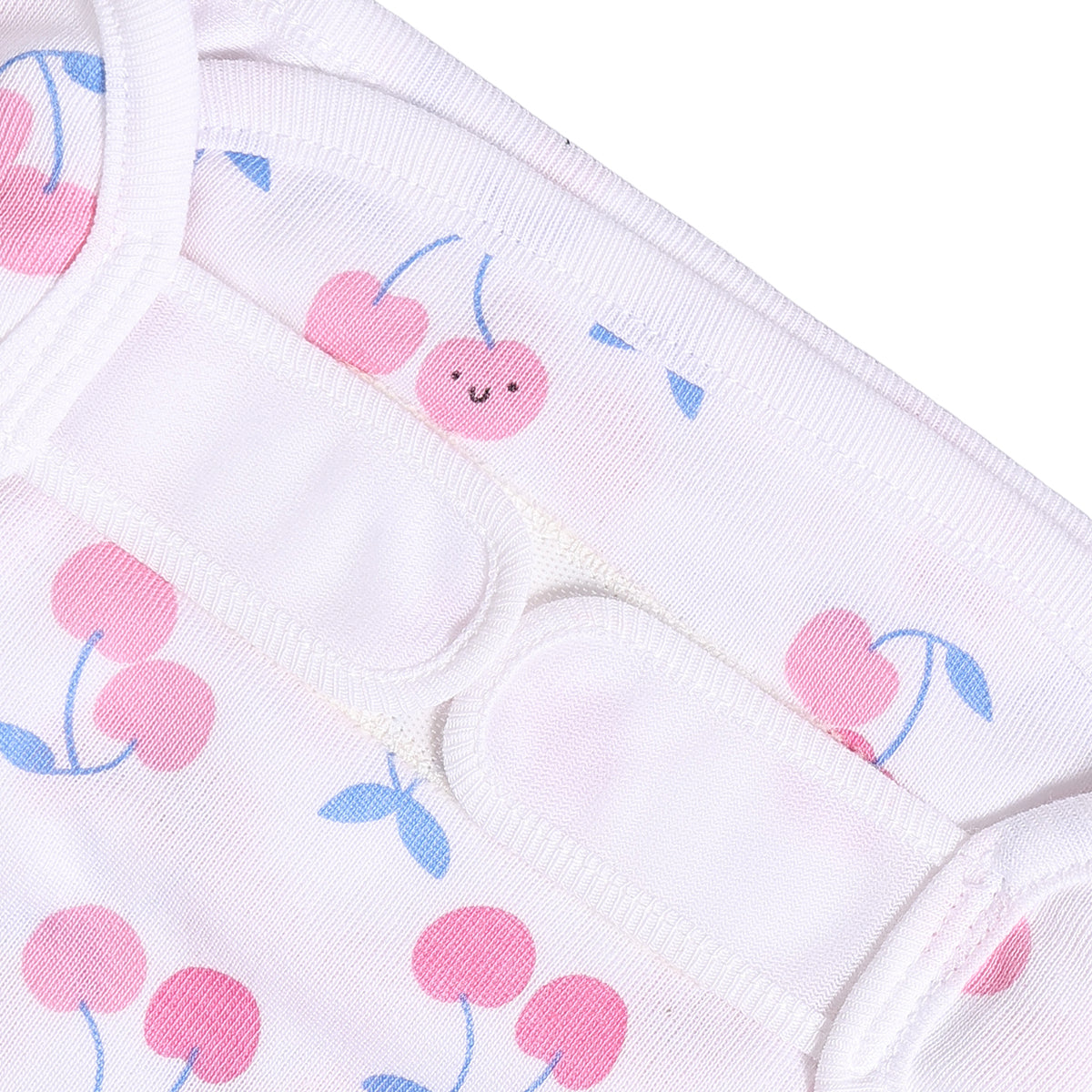 Baby Girls White and Lavender Printed Hook-and-Loop Nappy Pack of 3 Regular Fit Daily Wear Innerwear