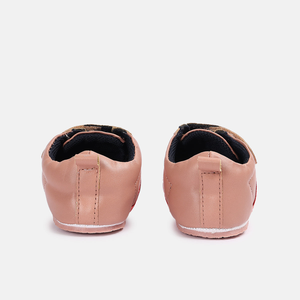 Baby Girls Stripe Detail Soft Sole Shoes, Peach