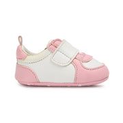 Baby Girls Colourblock Soft Sole Shoes, Pink and White