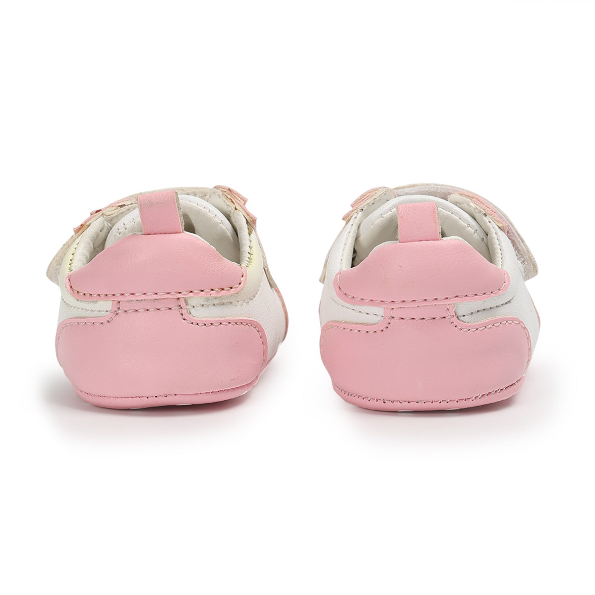 Baby Girls Colourblock Soft Sole Shoes, Pink and White