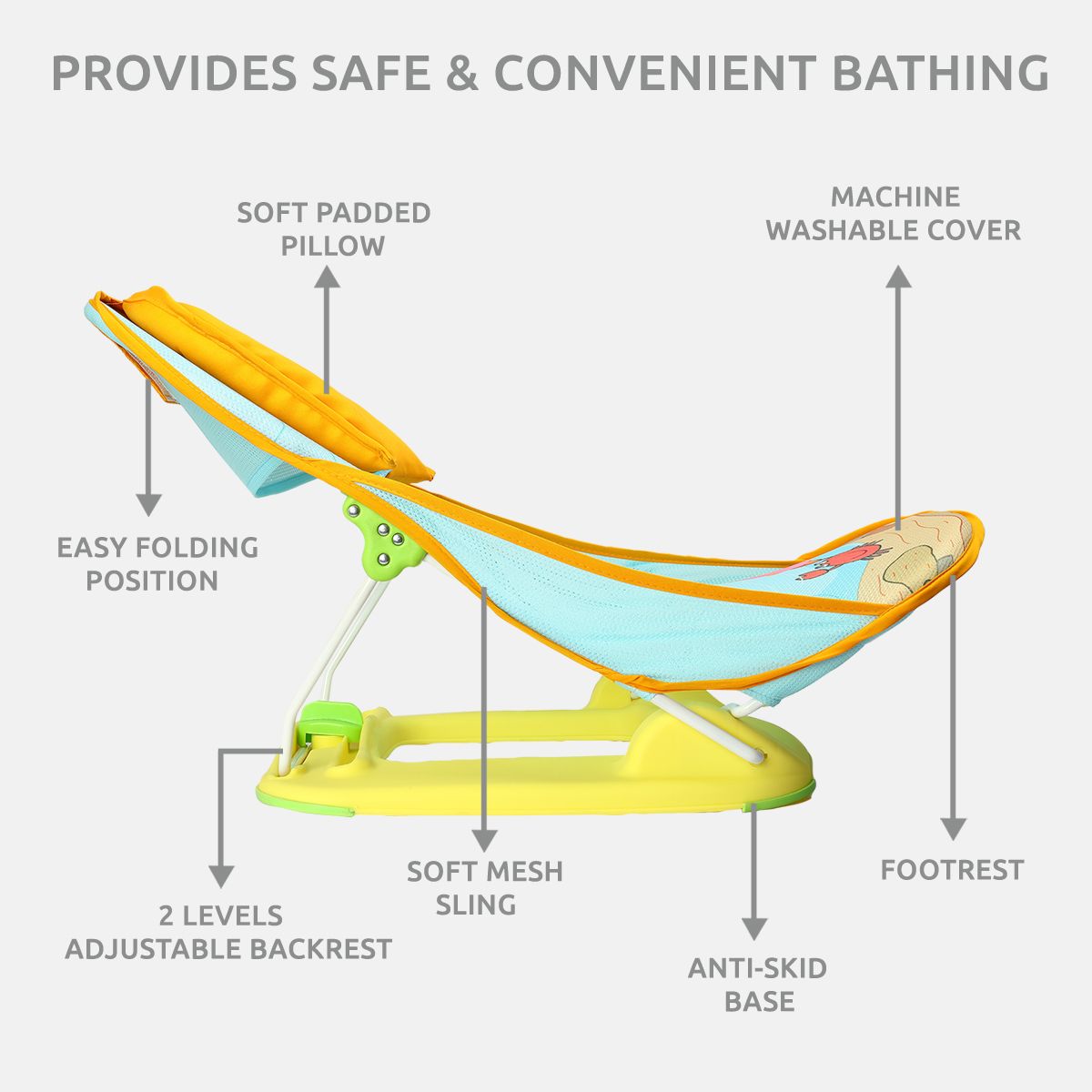 Yellow Printed Baby Bather