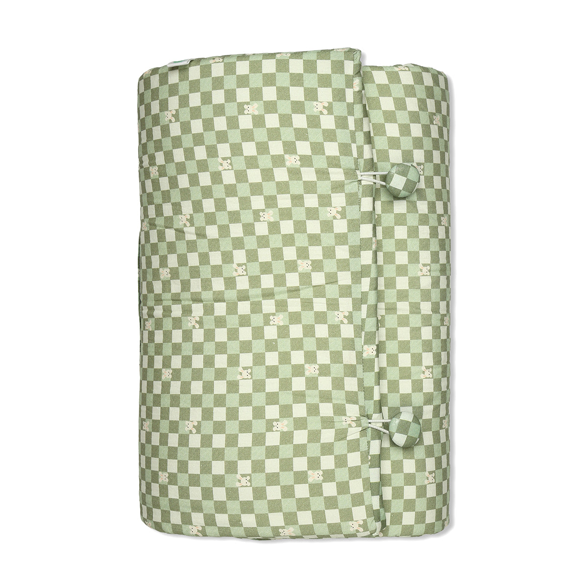 Baby Bedding Set With Pillow, Bolsters And Mattress, Green