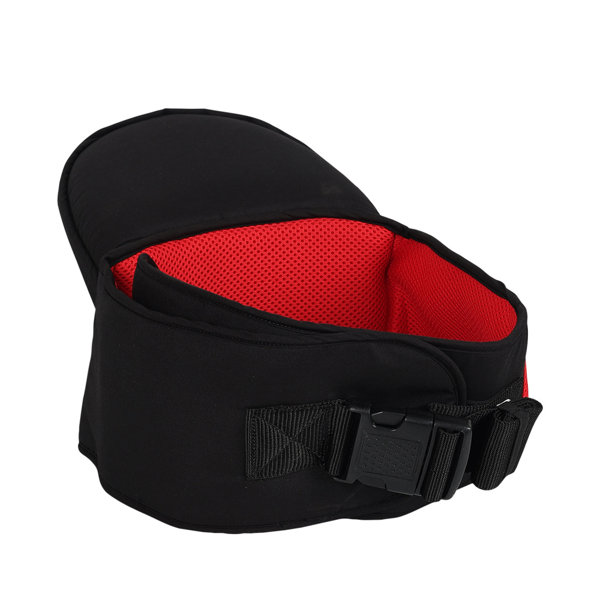 Baby Hip Seat Carrier with Safety Straps, Black and Red