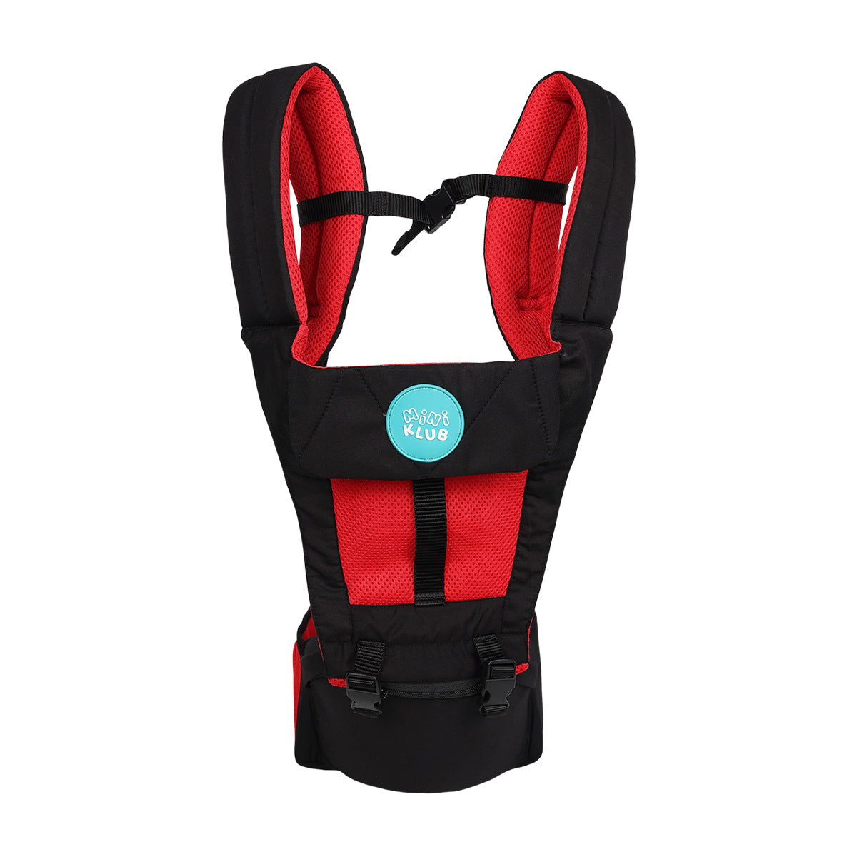 Baby Hip Seat Carrier with Safety Straps, Black and Red