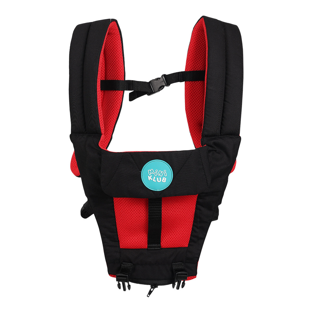 Baby Hip Seat Carrier with Safety Straps, Black and Red