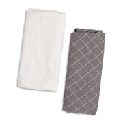 Baby Unisex White and Grey Printed Cotton Receiving Blanket Pack of 2 Regular Fit Baby Essentials