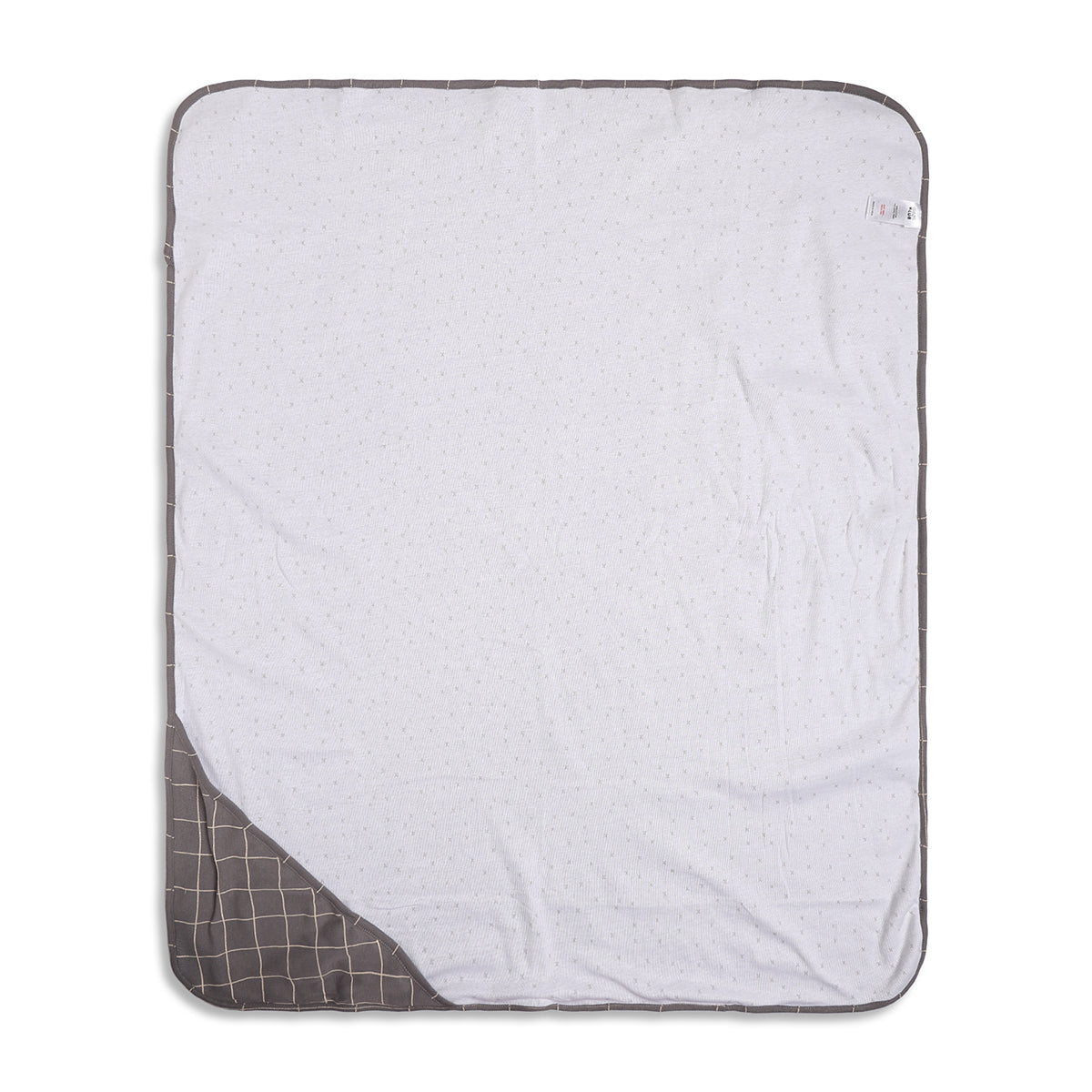 Baby Unisex White and Grey Printed Cotton Receiving Blanket Pack of 2 Regular Fit Baby Essentials