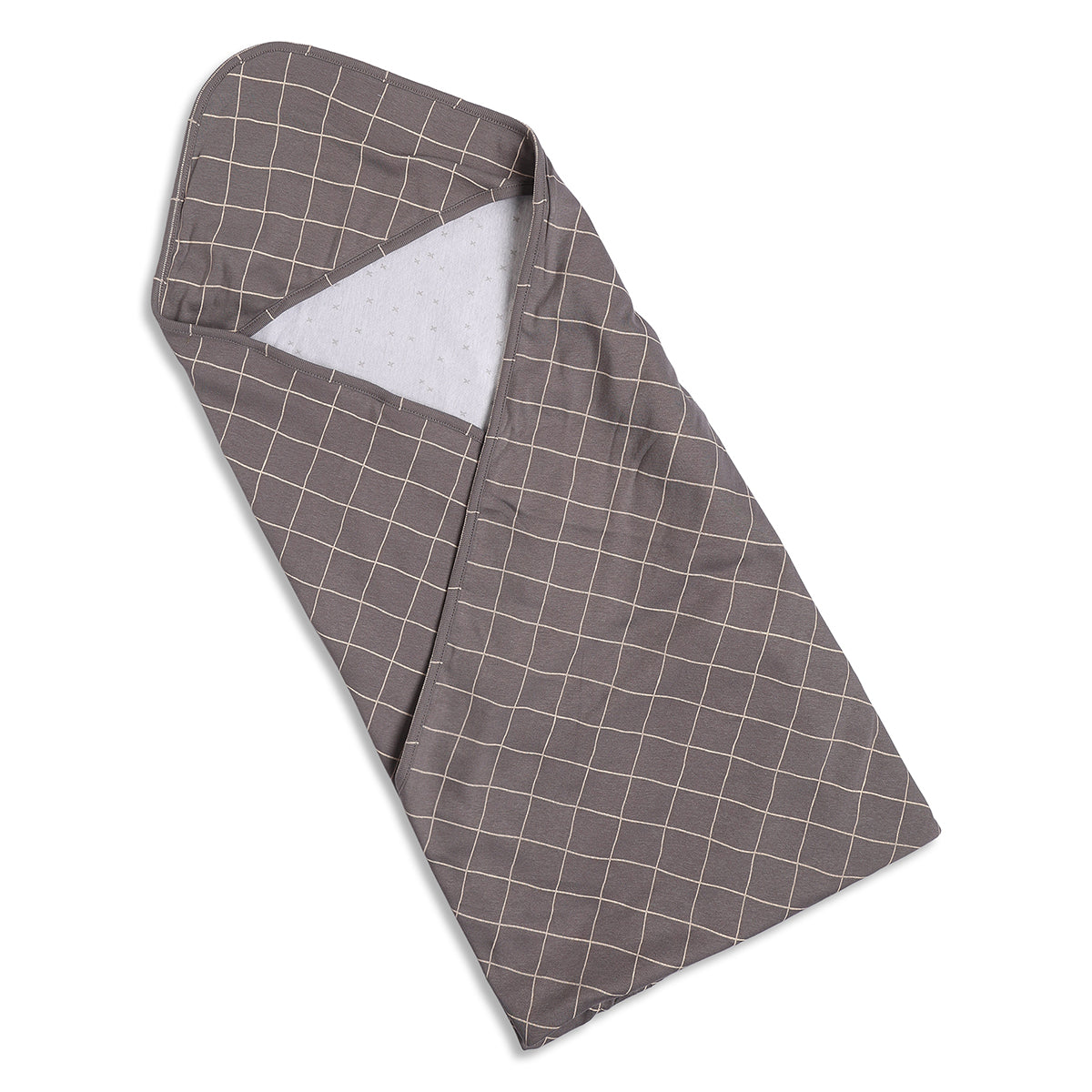 Baby Unisex White and Grey Printed Cotton Receiving Blanket Pack of 2 Regular Fit Baby Essentials