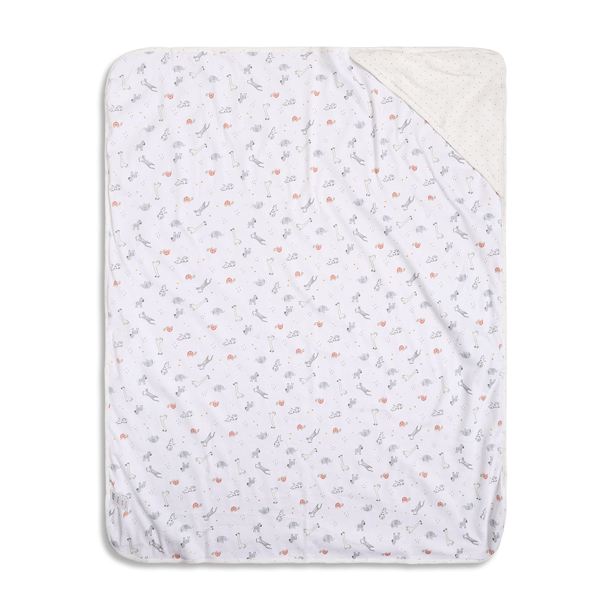 Baby Unisex White and Grey Printed Cotton Receiving Blanket Pack of 2 Regular Fit Baby Essentials