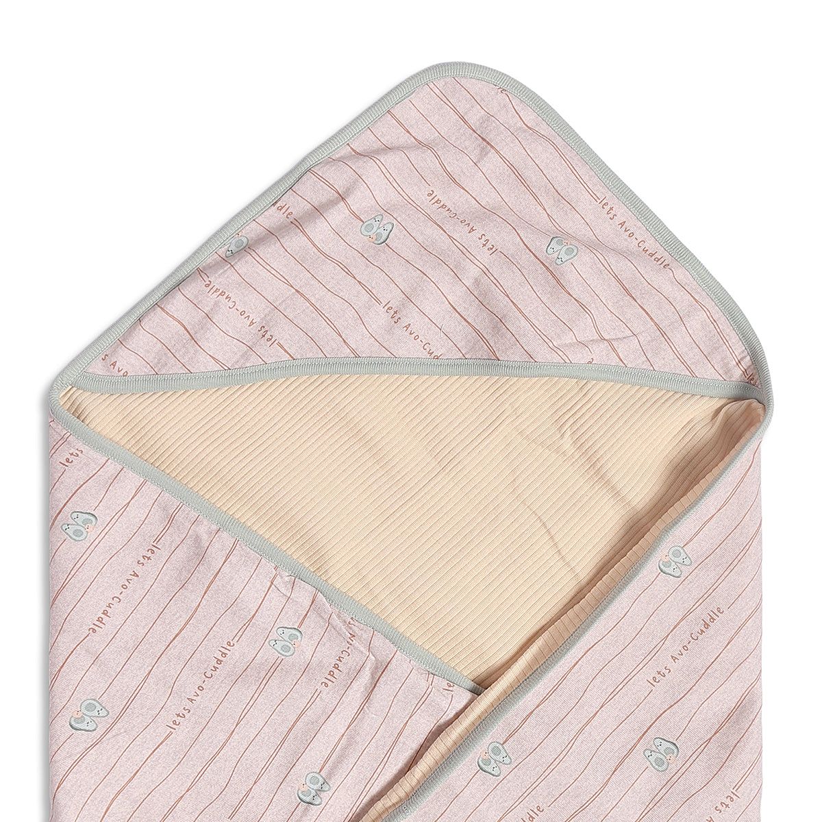 Baby Unisex Pink and Dark Grey Printed Receiving Blanket Pack of 2 Regular Fit Baby Essentials