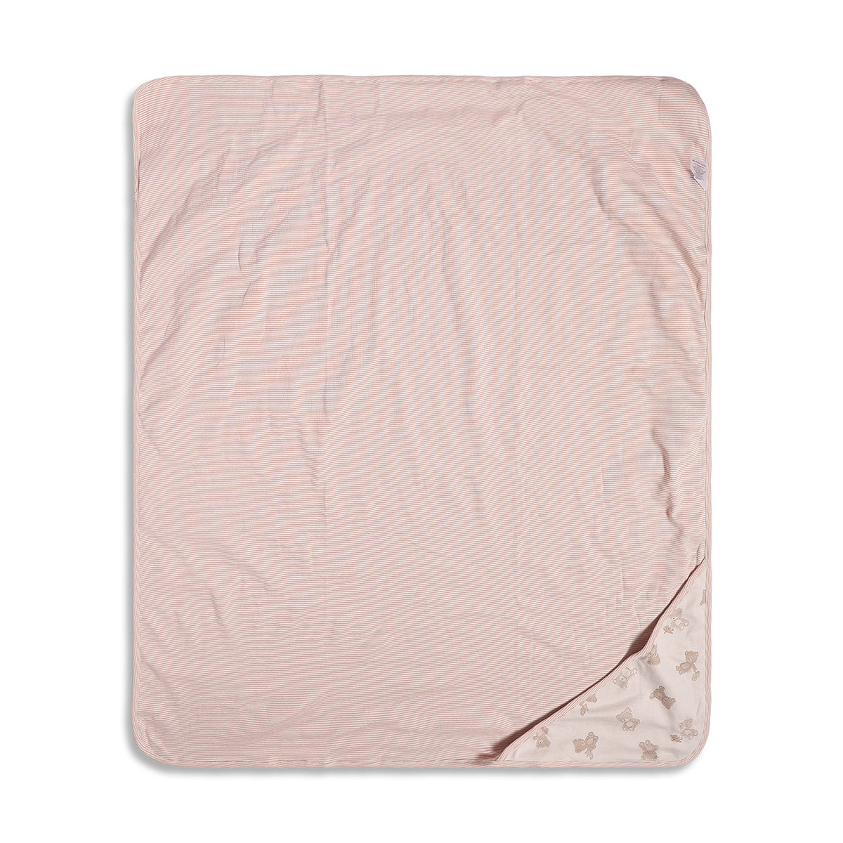 Baby Unisex Beige Teddy Printed Receiving Blanket Regular Fit Baby Essentials