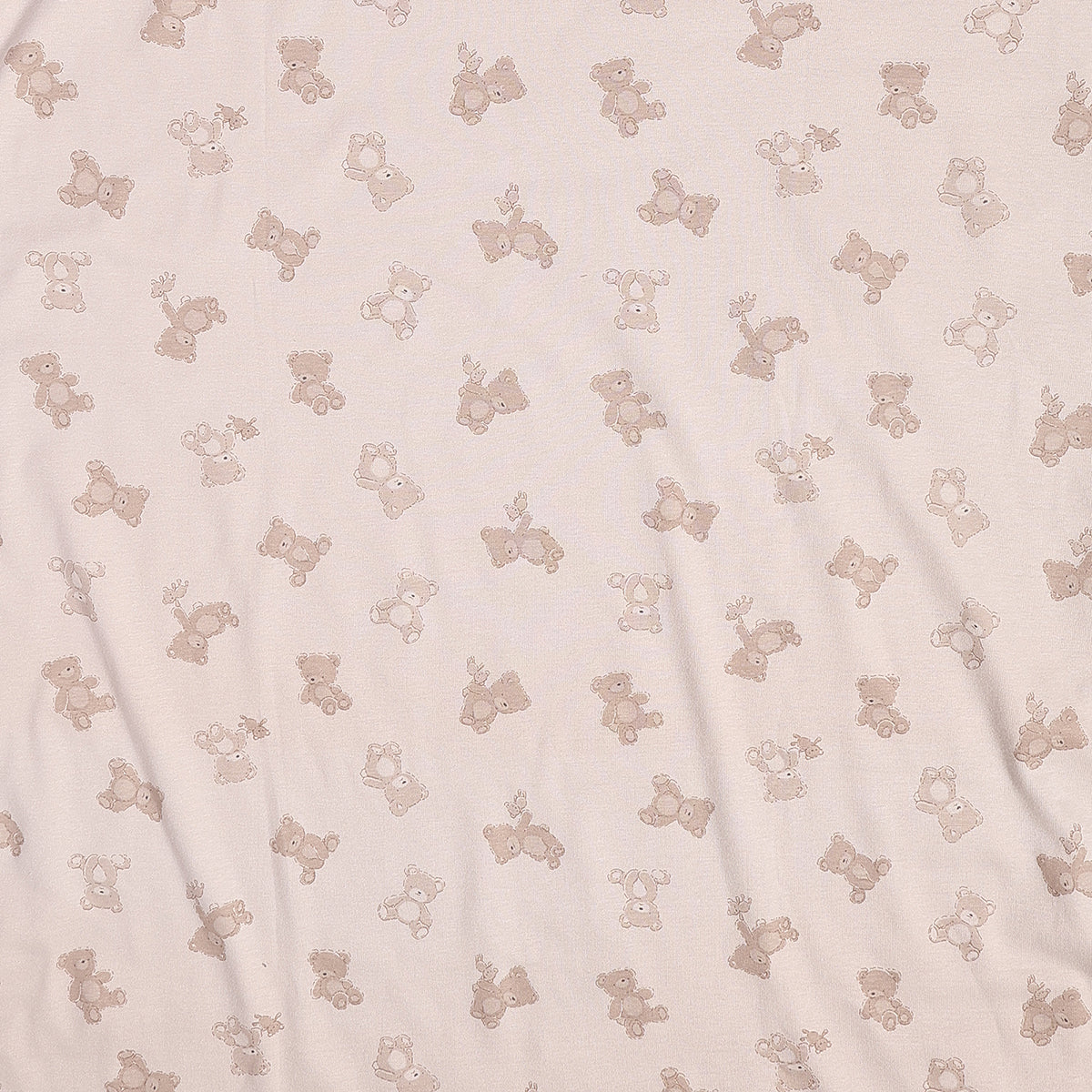Baby Unisex Beige Teddy Printed Receiving Blanket Regular Fit Baby Essentials