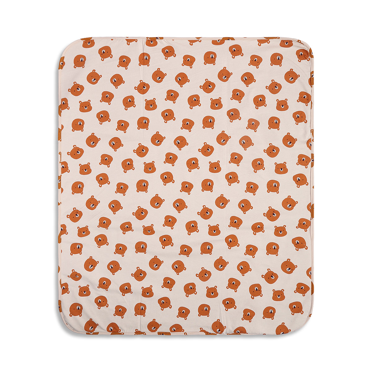 Baby Unisex Beige and Brown Teddy Printed Reversible Receiving Blanket Regular Fit Baby Essentials