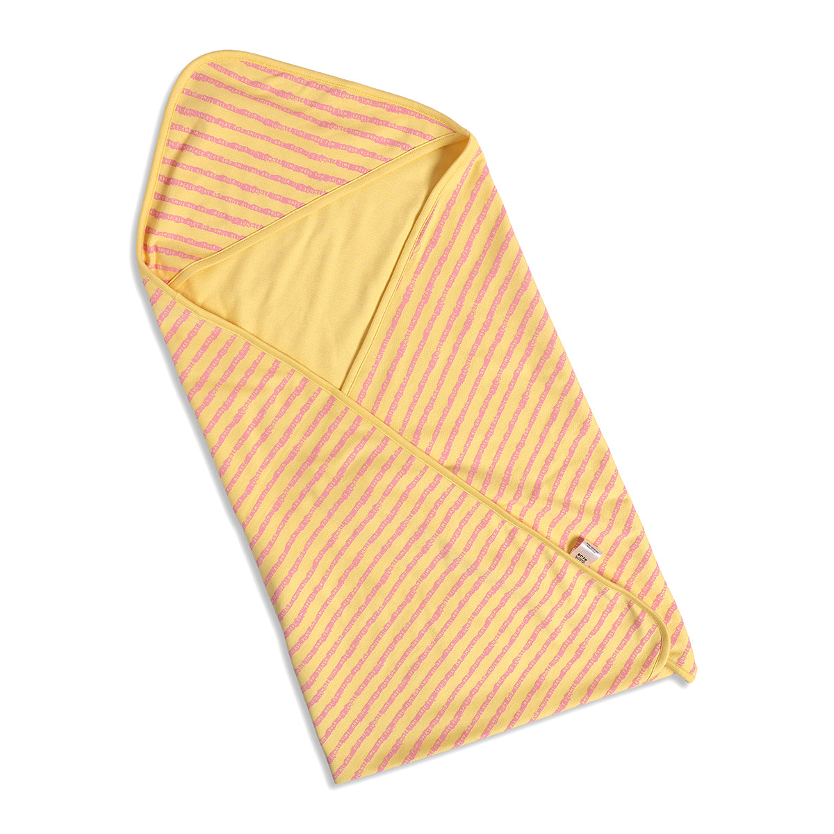 Baby Boys Animal Print And Striped Receiving Blanket Pack Of 2, Yellow And Off White
