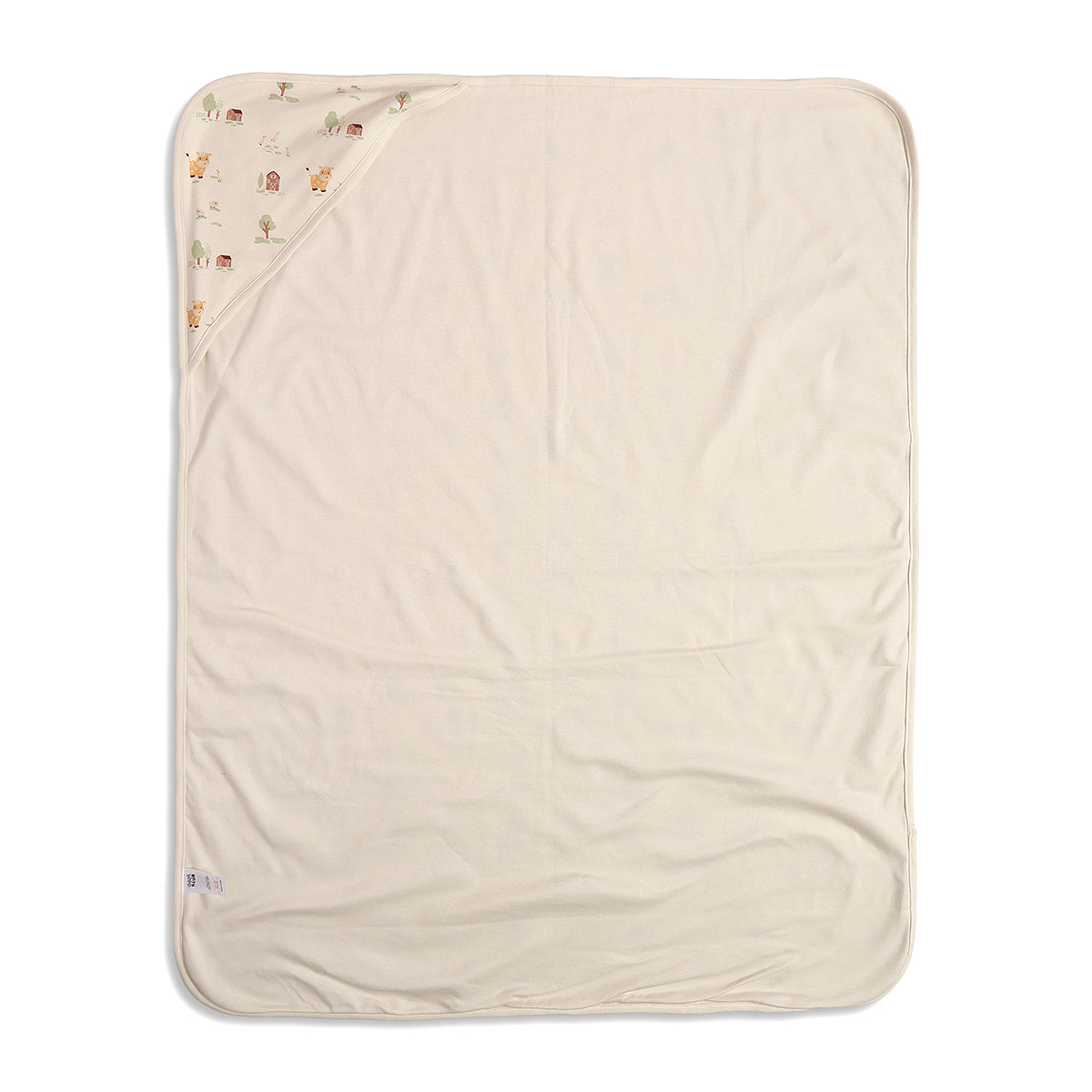Baby Boys Animal Print And Striped Receiving Blanket Pack Of 2, Yellow And Off White