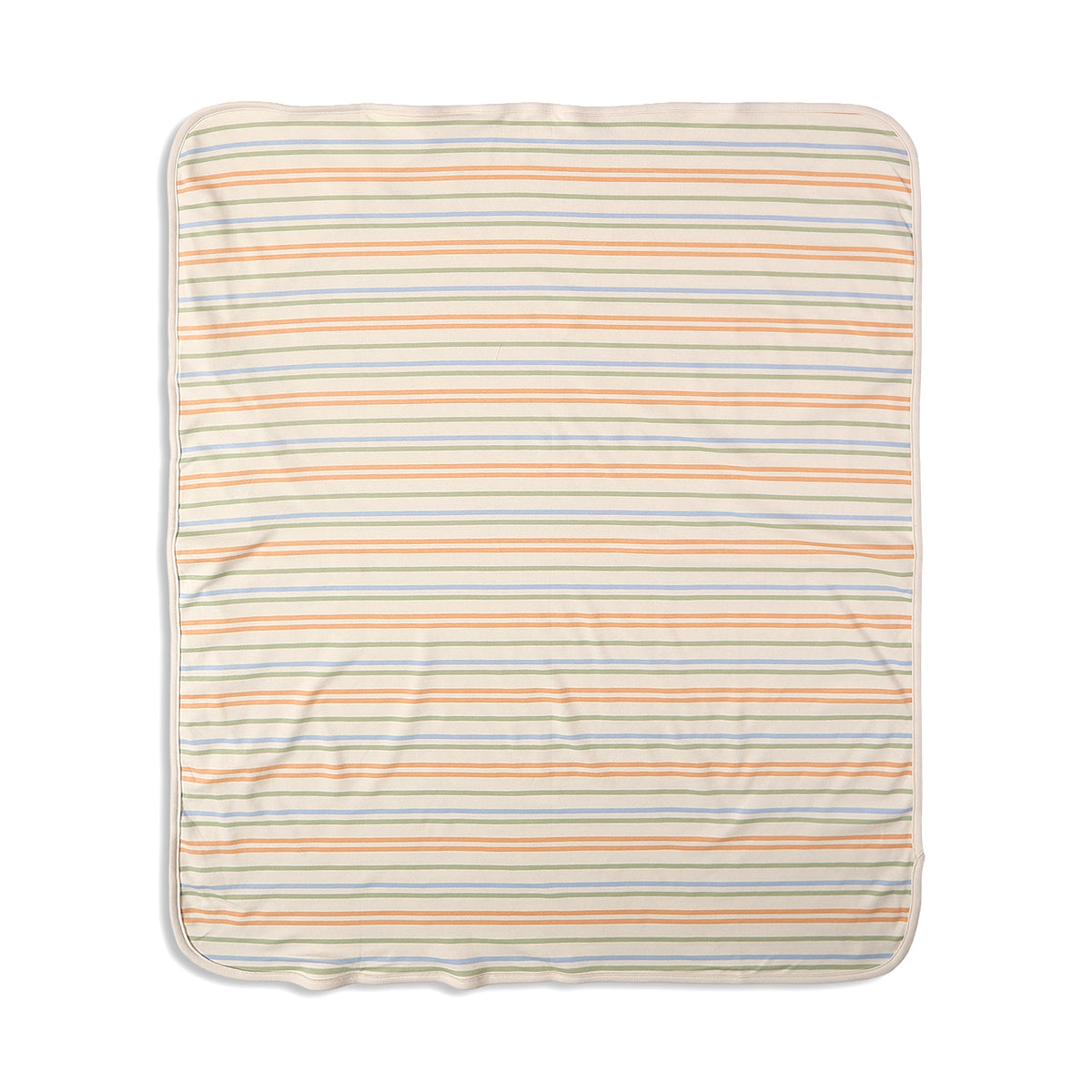 Baby Unisex Striped And Bunny Print Receiving Blanket Pack Of 2, Green And Off White