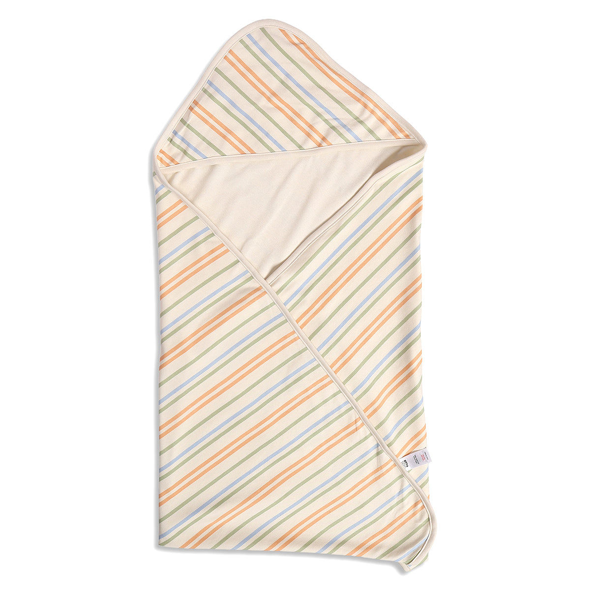 Baby Unisex Striped And Bunny Print Receiving Blanket Pack Of 2, Green And Off White