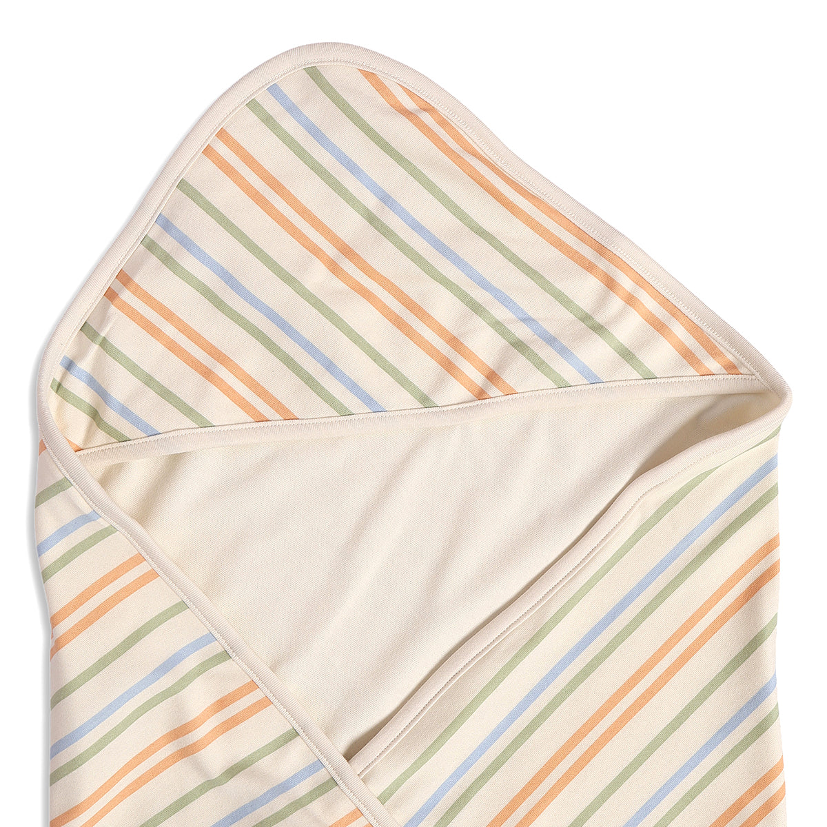Baby Unisex Striped And Bunny Print Receiving Blanket Pack Of 2, Green And Off White