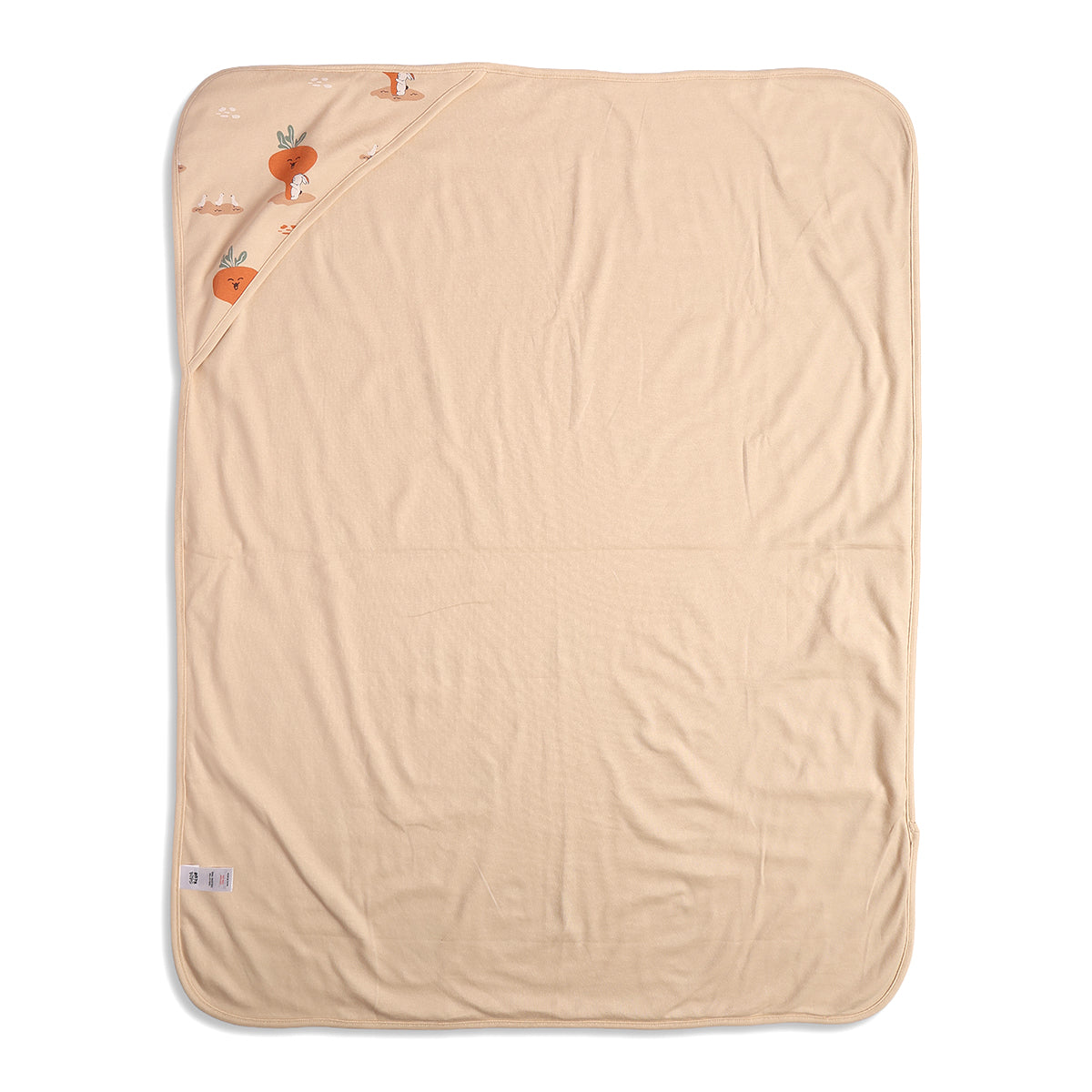 Baby Unisex Carrot Print And Striped Blanket Pack Of 2, Peach And White