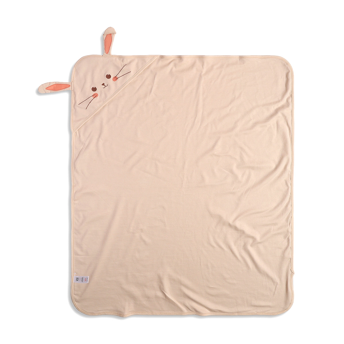 Baby Unisex Hooded Blanket With Bunny Ears, Peach