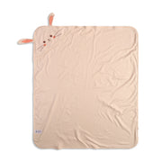 Baby Unisex Hooded Blanket With Bunny Ears, Peach