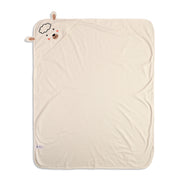 Baby Unisex Hooded Blanket With Bear Face And Ears, Cream
