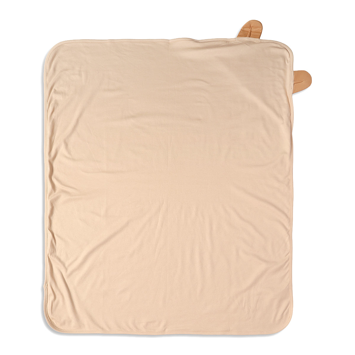 Baby Unisex Hooded Blanket With Bear Face And Ears, Beige