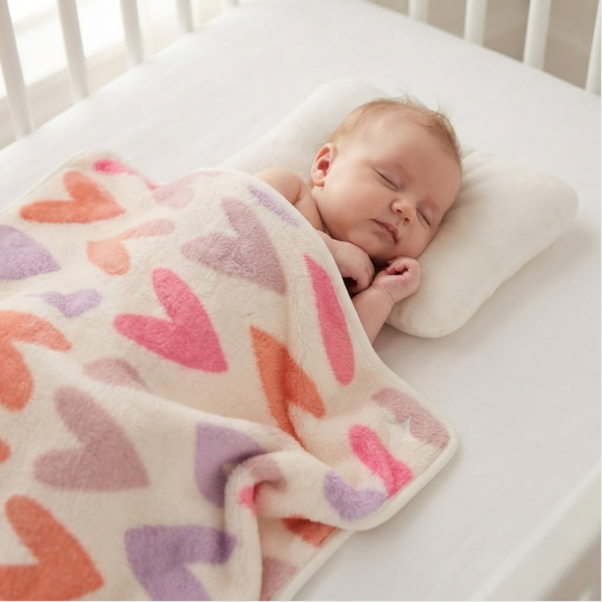 Baby Ivory Heart Print Cotton Waterproof Bed Protector Sheet Soft and Reusable