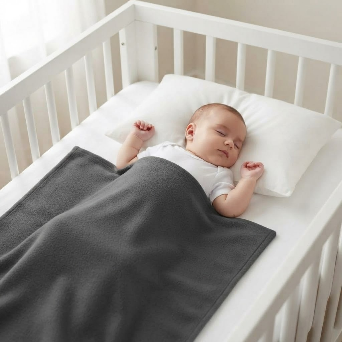 Baby Charcoal Grey Cotton Waterproof Bed Protector Sheet Soft and Reusable