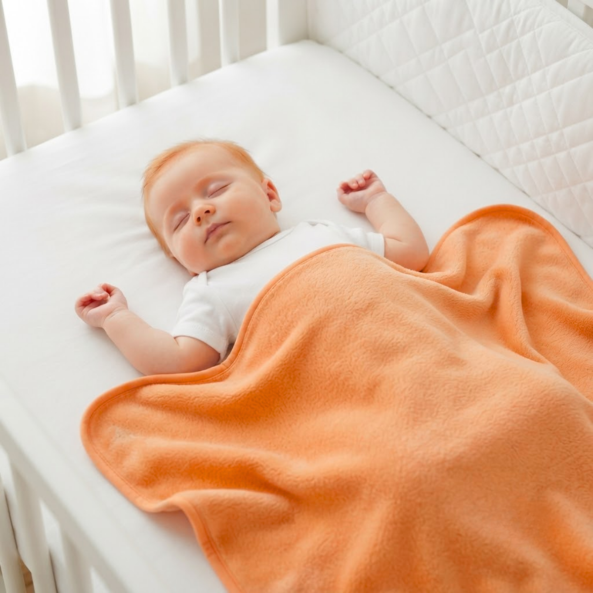 Baby Peach Orange Cotton Waterproof Bed Protector Sheet Soft and Reusable