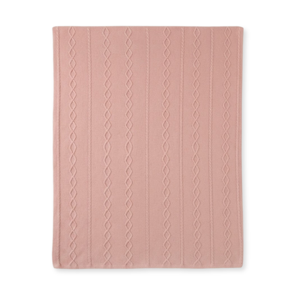 Baby Dusty Pink Knitted Blanket with Fleece Lining Soft and Warm