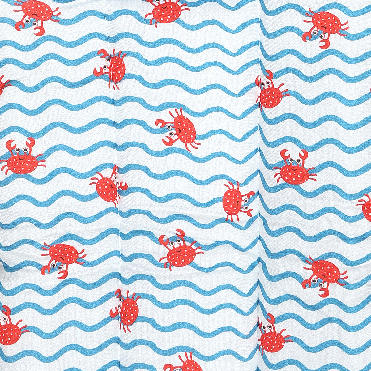 Baby Cosy Carry Nest With Crab Print In Blue And Red